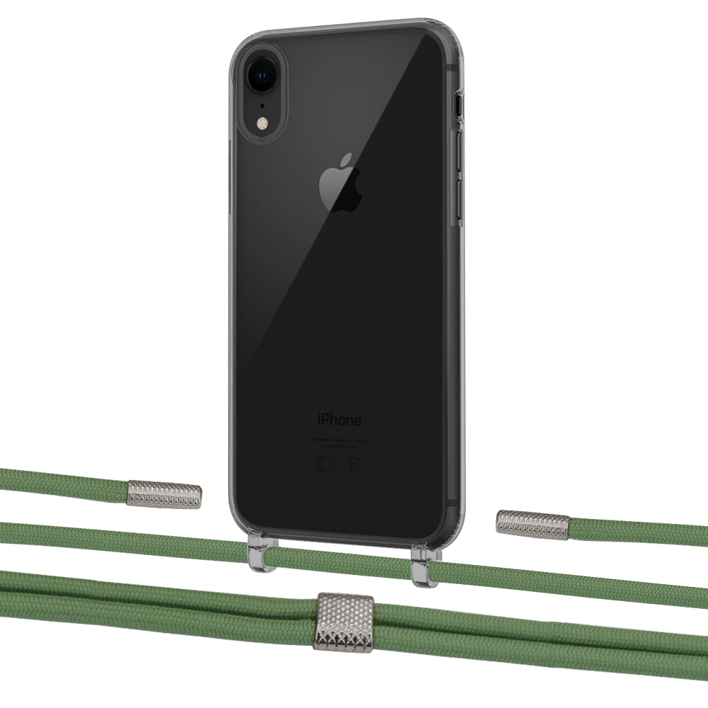 

Чехол Upex Crossbody Protection Case для iPhone XR Dark with Twine Mint and Fausset Silver