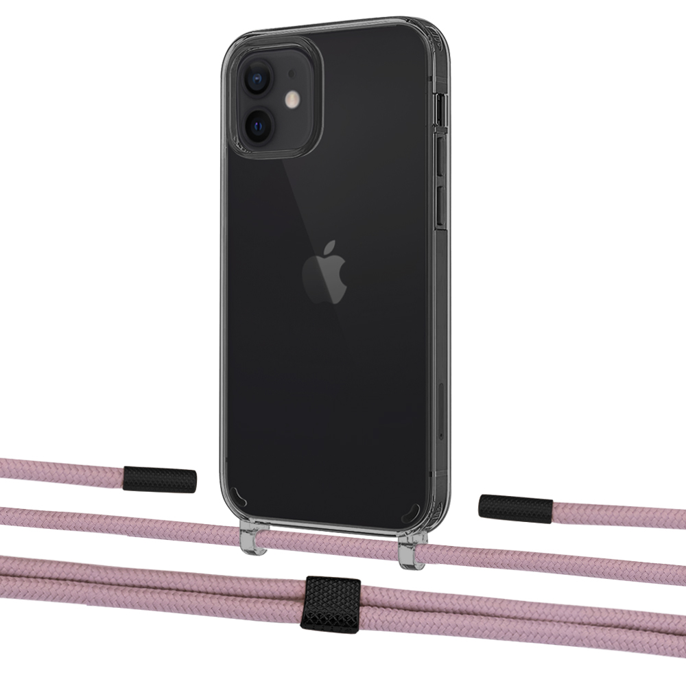 

Чехол Upex Crossbody Protection Case для iPhone 12 mini Dark with Twine Rose Gold and Fausset Matte Black