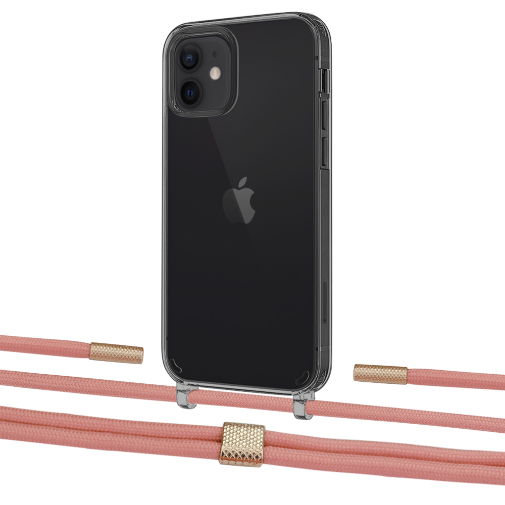 

Чехол Upex Crossbody Protection Case для iPhone 12 mini Dark with Twine Cantaloupe and Fausset Gold