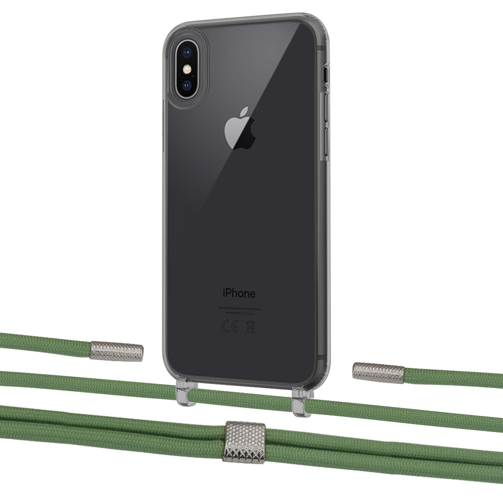 

Чехол Upex Crossbody Protection Case для iPhone XS Max Dark with Twine Mint and Fausset Silver