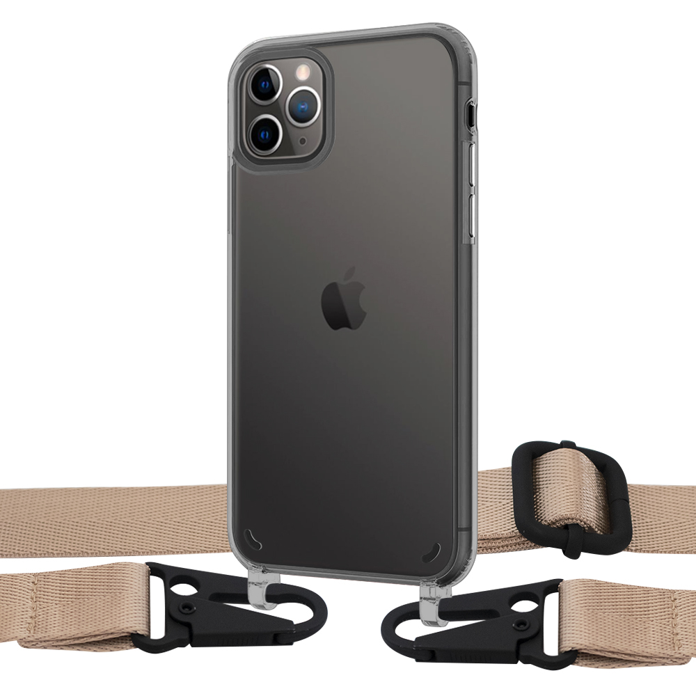 

Чехол Upex Crossbody Protection Case для iPhone 11 Pro Dark with Harness Champagne