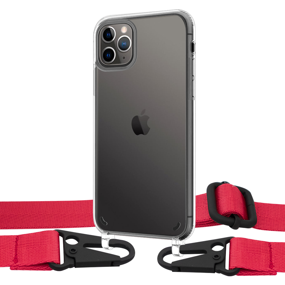 

Чехол Upex Crossbody Protection Case для iPhone 11 Pro Max Crystal with Harness Red