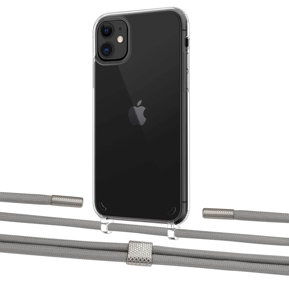 

Чехол Upex Crossbody Protection Case для iPhone 11 Crystal with Twine Gray and Fausset Silver