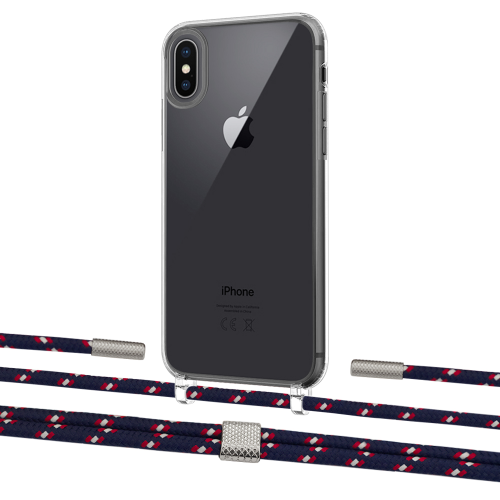 

Чехол Upex Crossbody Protection Case для iPhone XS Max Crystal with Twine Blue Marine and Fausset Silver