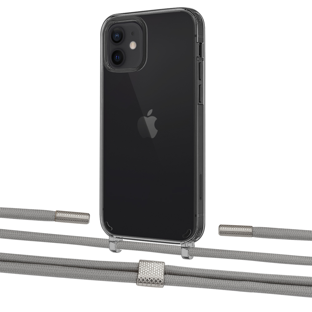 

Чехол Upex Crossbody Protection Case для iPhone 12 | 12 Pro Dark with Twine Gray and Fausset Silver
