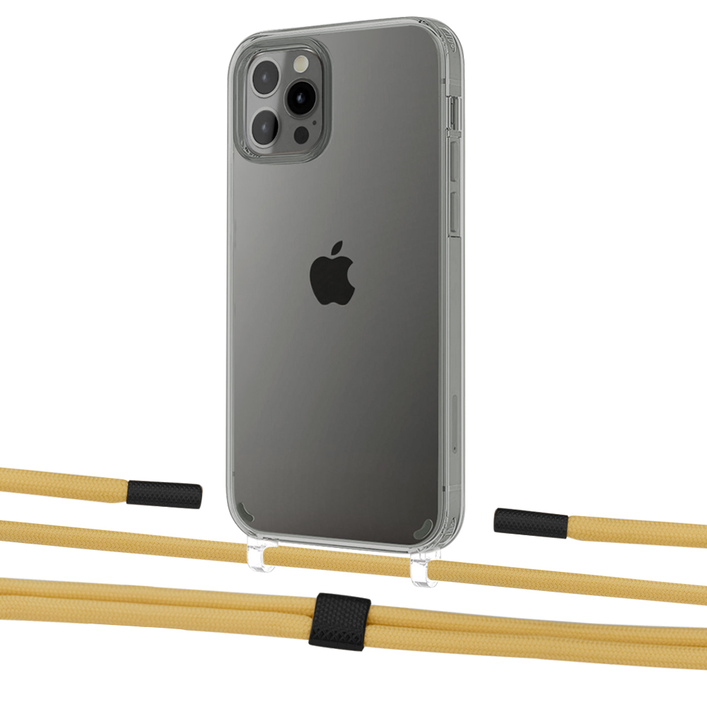 

Чехол Upex Crossbody Protection Case для iPhone 12 Pro Max Crystal with Twine Sunflower and Fausset Matte Black