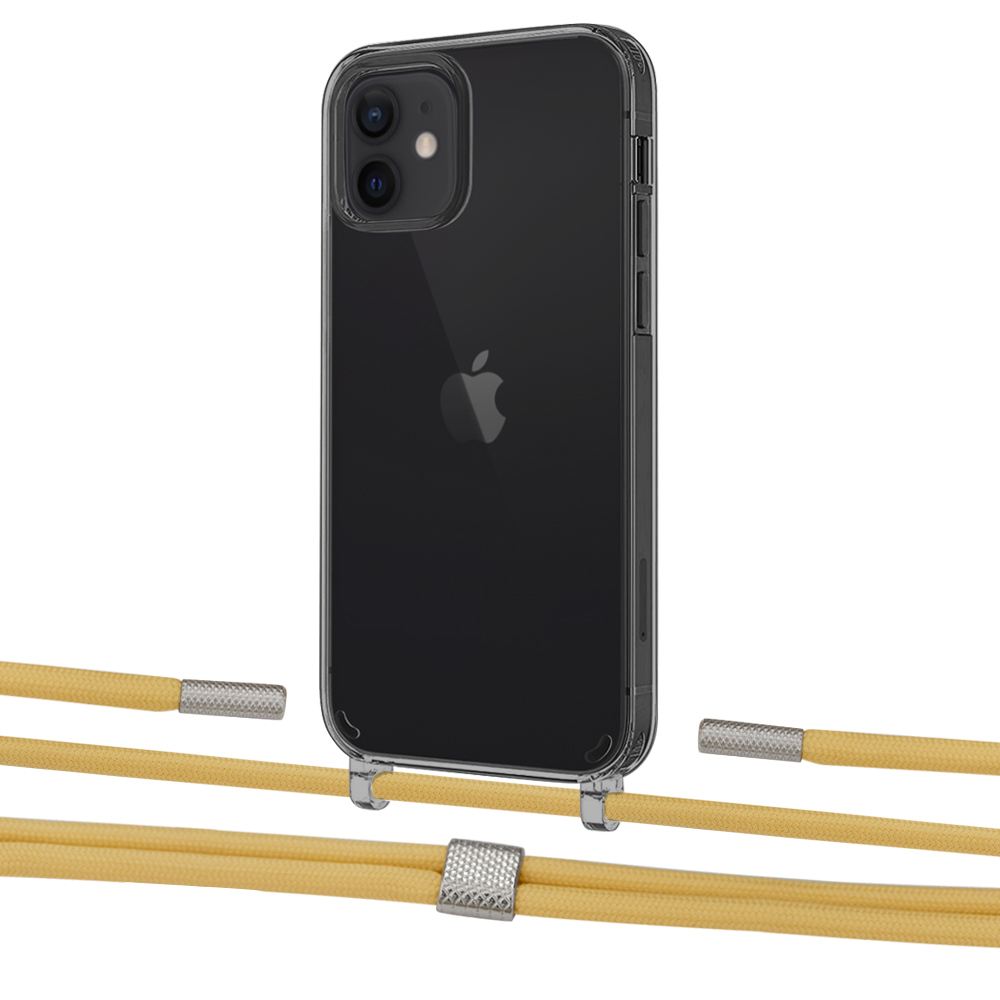 

Чехол Upex Crossbody Protection Case для iPhone 12 mini Dark with Twine Sunflower and Fausset Silver