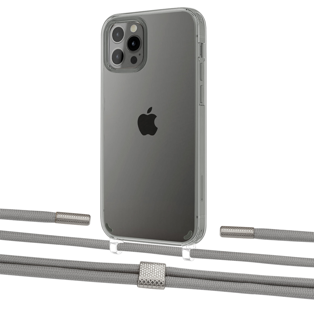 

Чехол Upex Crossbody Protection Case для iPhone 12 Pro Max Crystal with Twine Gray and Fausset Silver