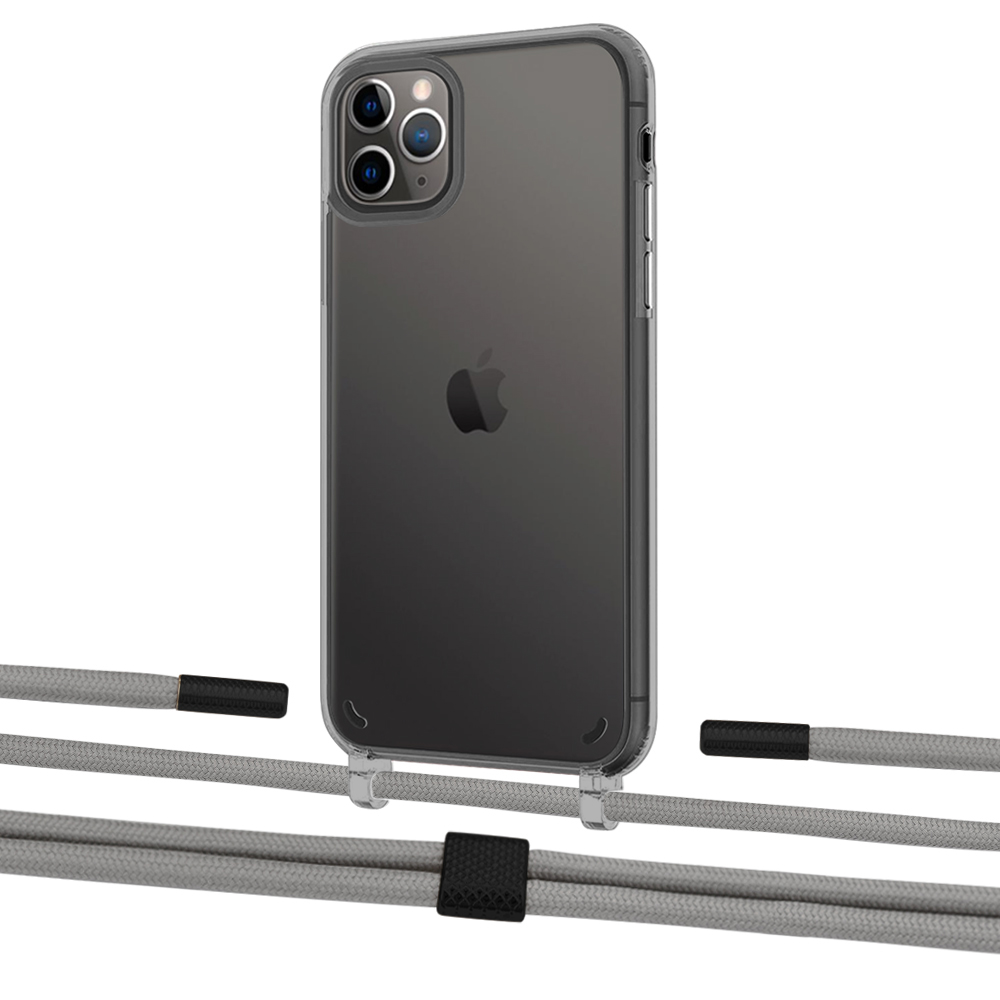 

Чехол Upex Crossbody Protection Case для iPhone 11 Pro Max Dark with Twine Gray and Fausset Matte Black