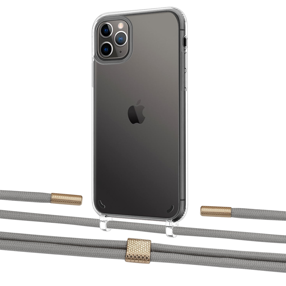 

Чехол Upex Crossbody Protection Case для iPhone 11 Pro Max Crystal with Twine Gray and Fausset Gold