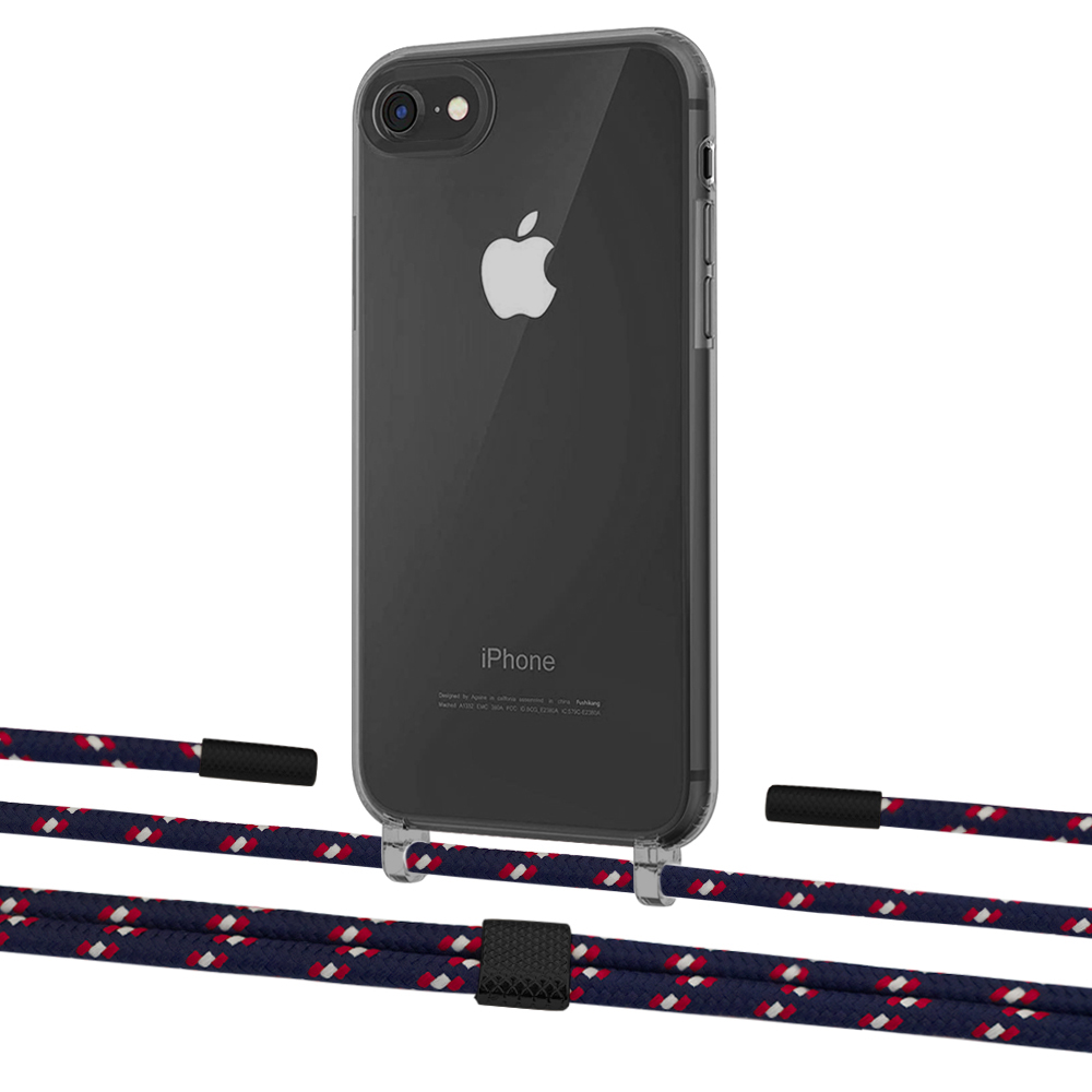 

Чехол Upex Crossbody Protection Case для iPhone SE 2020 | 8 | 7 Dark with Twine Blue Marine and Fausset Matte Black