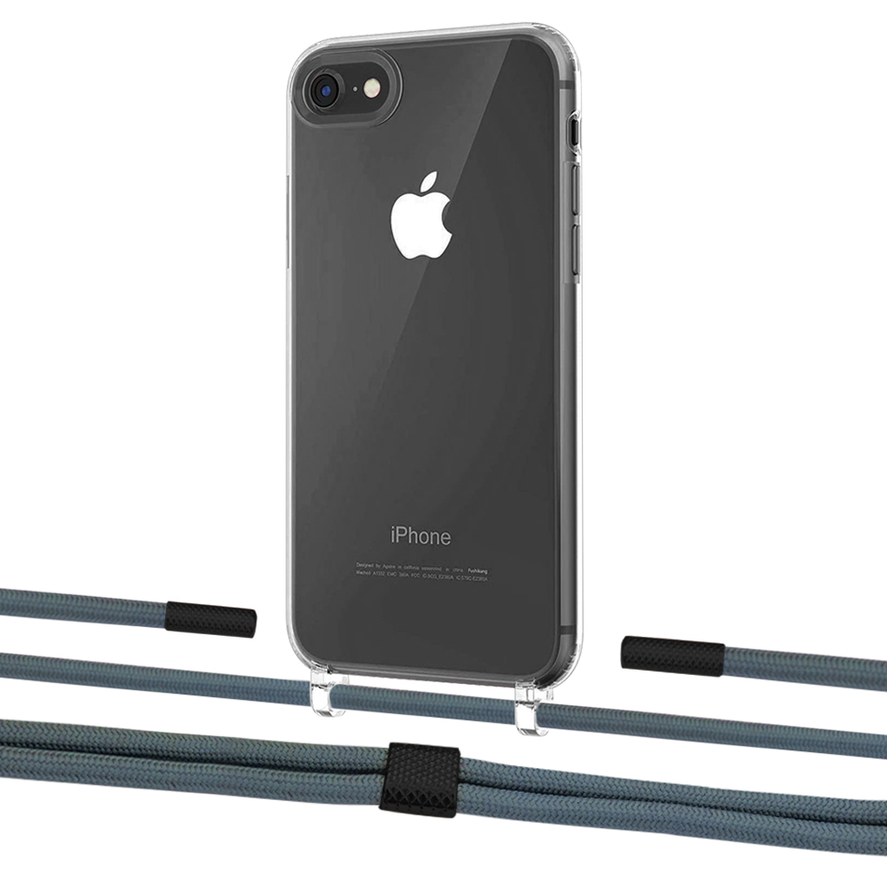 

Чехол Upex Crossbody Protection Case для iPhone SE 2020 | 8 | 7 Crystal with Twine Cactus and Fausset Matte Black
