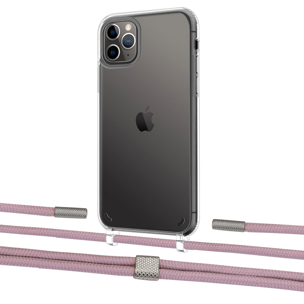 

Чехол Upex Crossbody Protection Case для iPhone 11 Pro Max Crystal with Twine Rose Gold and Fausset Silver