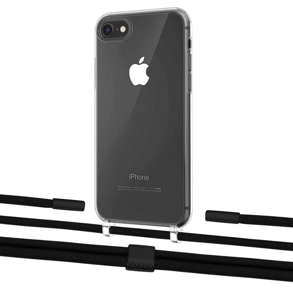

Чехол Upex Crossbody Protection Case для iPhone SE 2020 | 8 | 7 Crystal with Twine Black and Fausset Matte Black