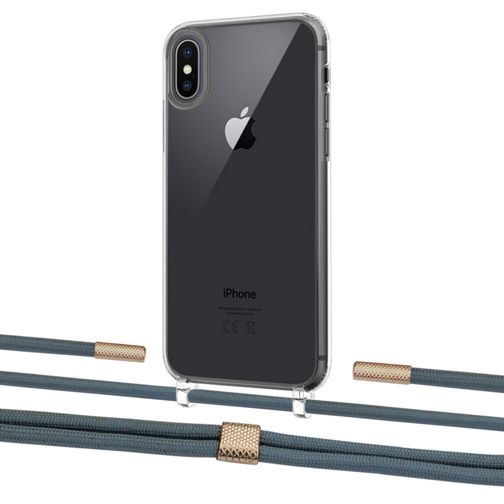 

Чехол Upex Crossbody Protection Case для iPhone XS Max Crystal with Twine Cactus and Fausset Gold