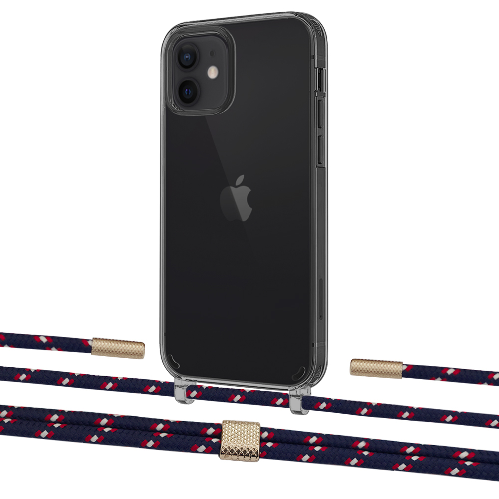 

Чехол Upex Crossbody Protection Case для iPhone 12 mini Dark with Twine Blue Marine and Fausset Gold