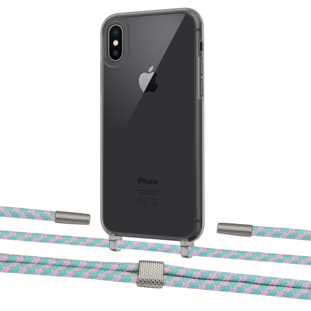 

Чехол Upex Crossbody Protection Case для iPhone XS | X Dark with Twine Turquoise and Fausset Silver
