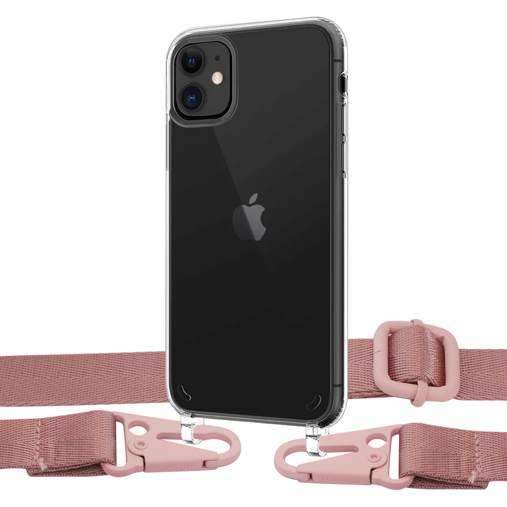 

Чехол Upex Crossbody Protection Case для iPhone 11 Crystal with Harness Rose Gold