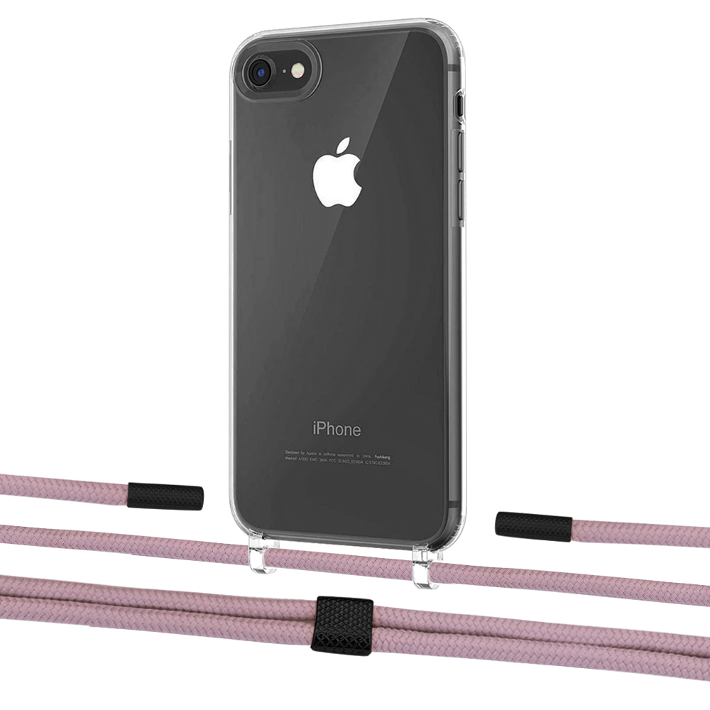 

Чехол Upex Crossbody Protection Case для iPhone SE 2020 | 8 | 7 Crystal with Twine Rose Gold and Fausset Matte Black