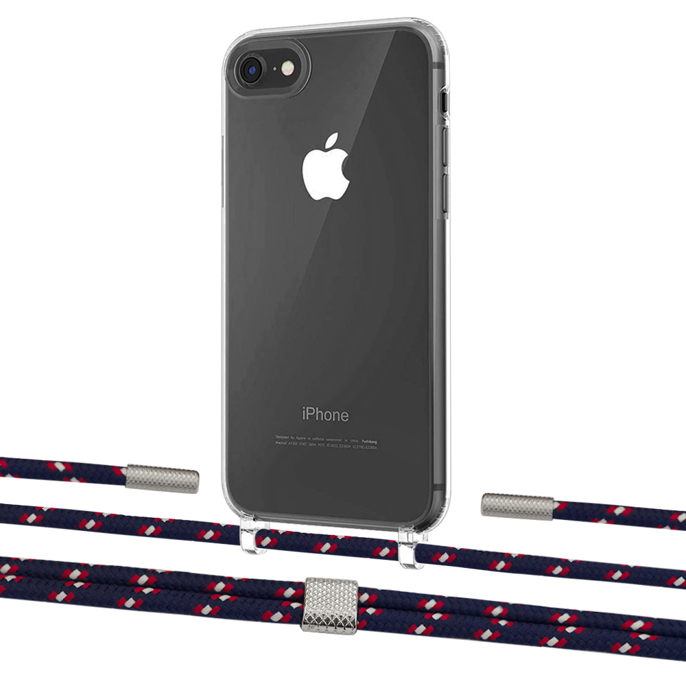 

Чехол Upex Crossbody Protection Case для iPhone SE 2020 | 8 | 7 Crystal with Twine Blue Marine and Fausset Silver