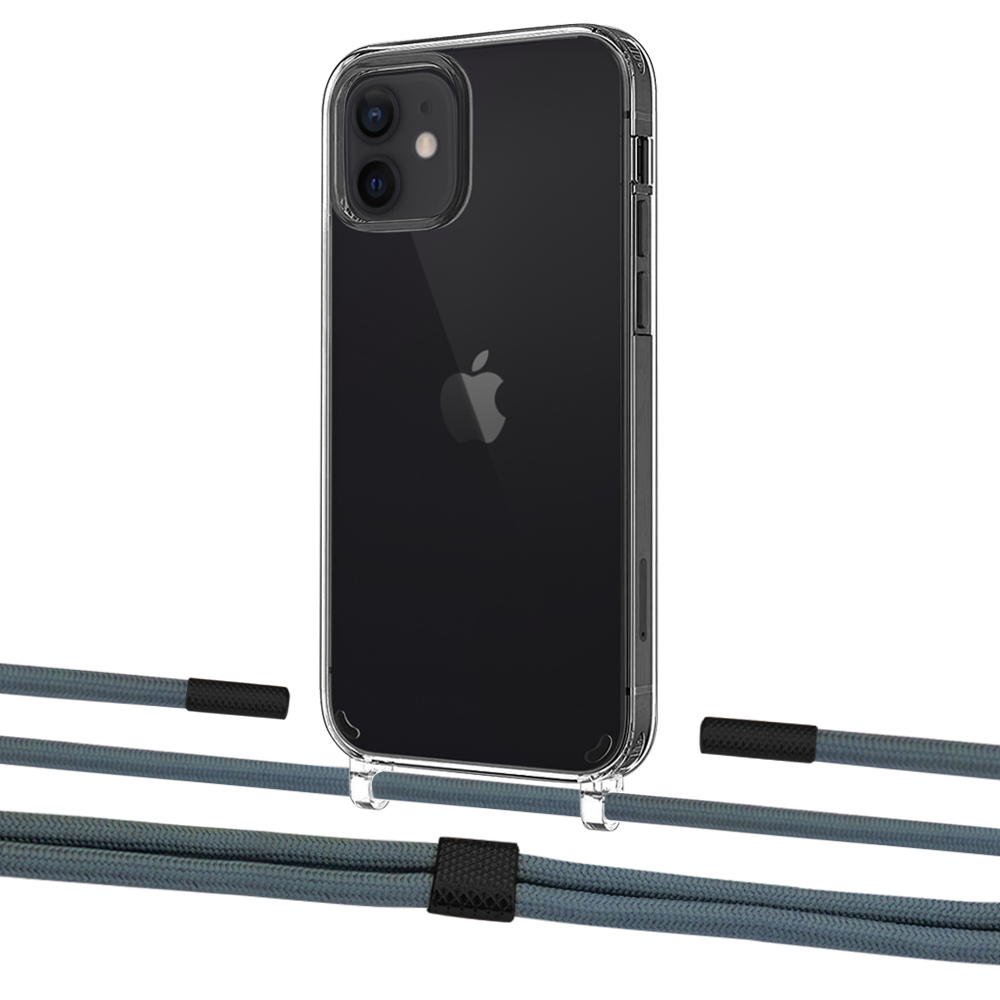 

Чехол Upex Crossbody Protection Case для iPhone 12 mini Crystal with Twine Cactus and Fausset Matte Black