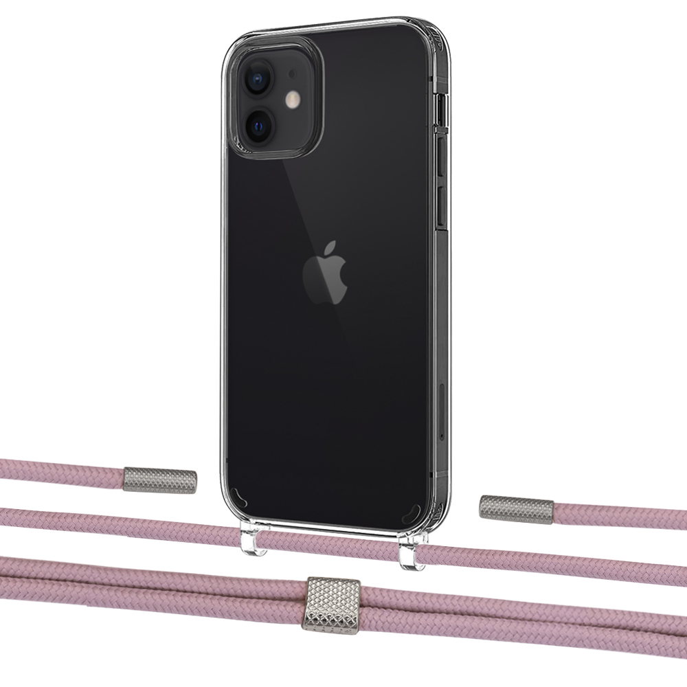 

Чехол Upex Crossbody Protection Case для iPhone 12 | 12 Pro Crystal with Twine Rose Gold and Fausset Silver