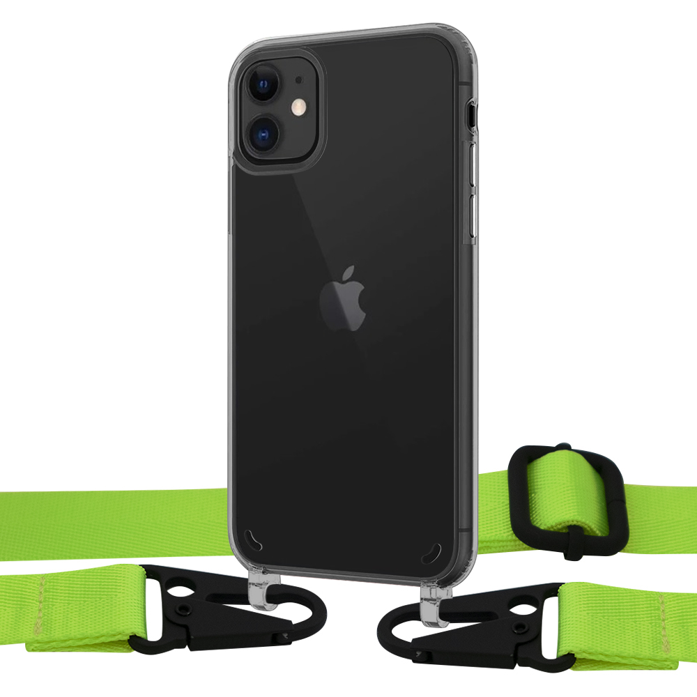 

Чехол Upex Crossbody Protection Case для iPhone 11 Dark with Harness Toxic Green