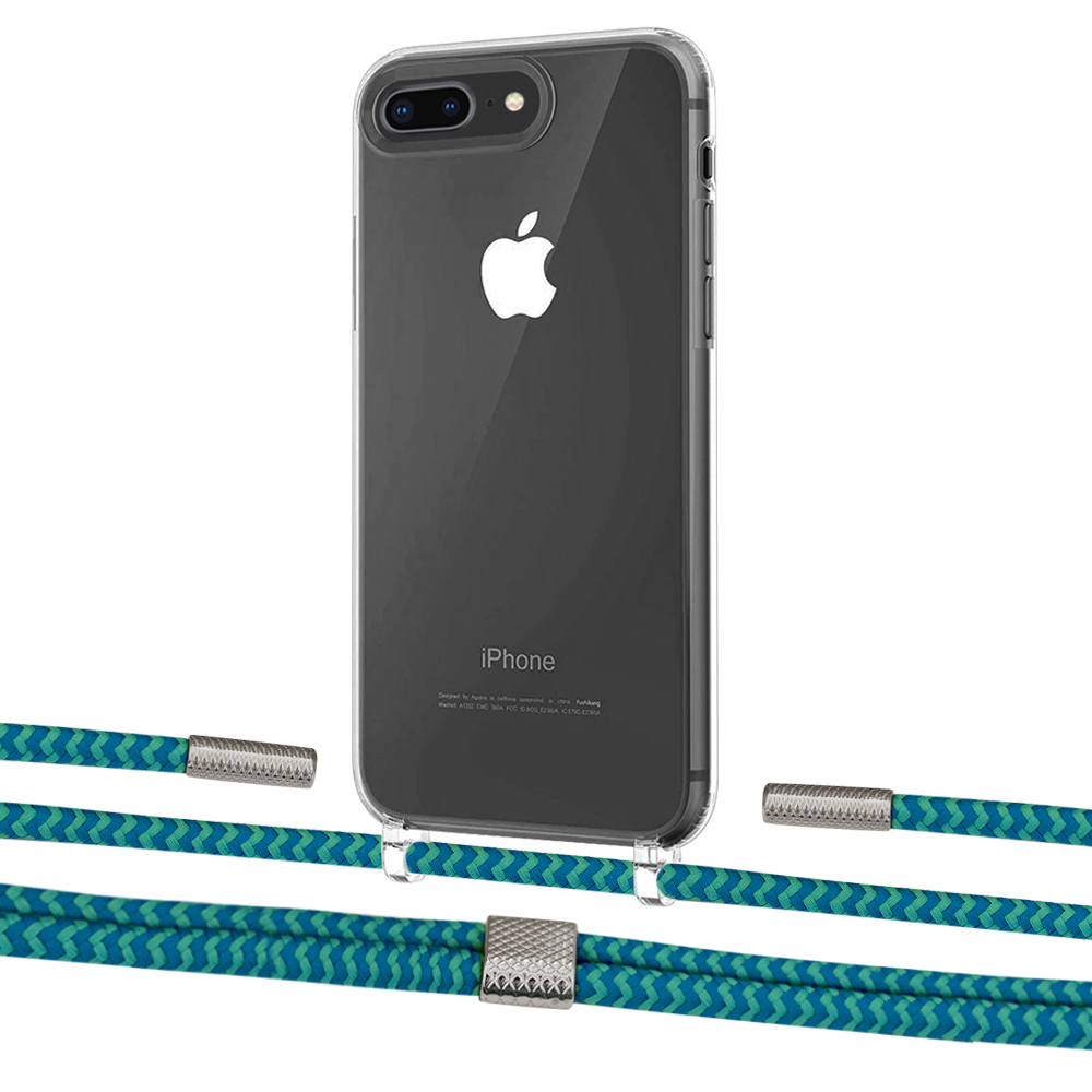 

Чехол Upex Crossbody Protection Case для iPhone 8 Plus | 7 Plus Crystal with Twine Cyan and Fausset Silver
