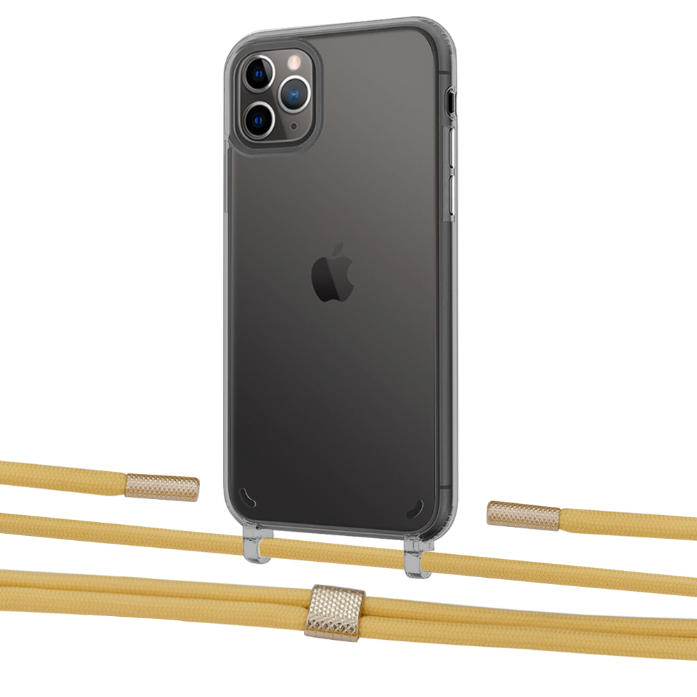 

Чехол Upex Crossbody Protection Case для iPhone 11 Pro Max Dark with Twine Sunflower and Fausset Gold