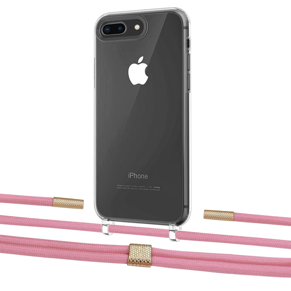 

Чехол Upex Crossbody Protection Case для iPhone 8 Plus | 7 Plus Crystal with Twine Coral and Fausset Gold