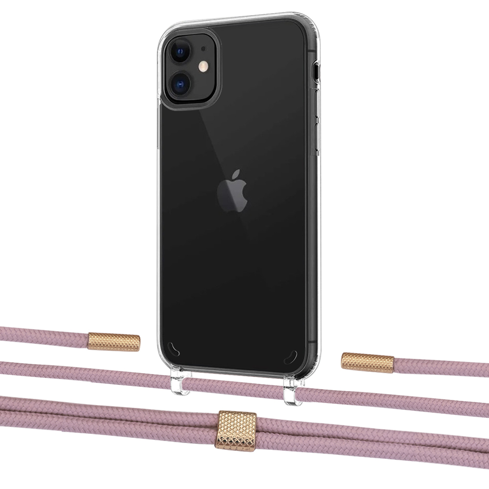 

Чехол Upex Crossbody Protection Case для iPhone 11 Crystal with Twine Rose Gold and Fausset Gold