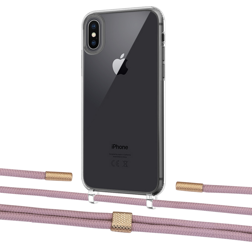 

Чехол Upex Crossbody Protection Case для iPhone XS Max Crystal with Twine Rose Gold and Fausset Gold