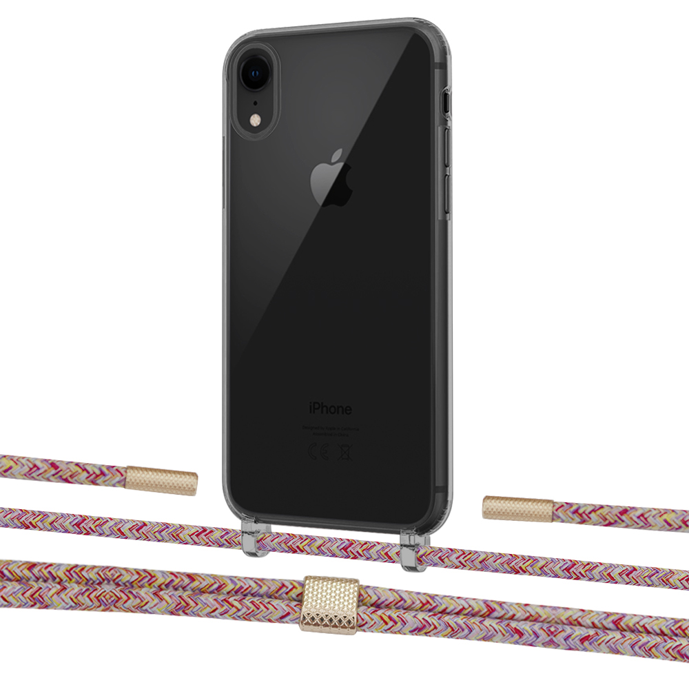

Чехол Upex Crossbody Protection Case для iPhone XR Dark with Twine Mulberry and Fausset Gold