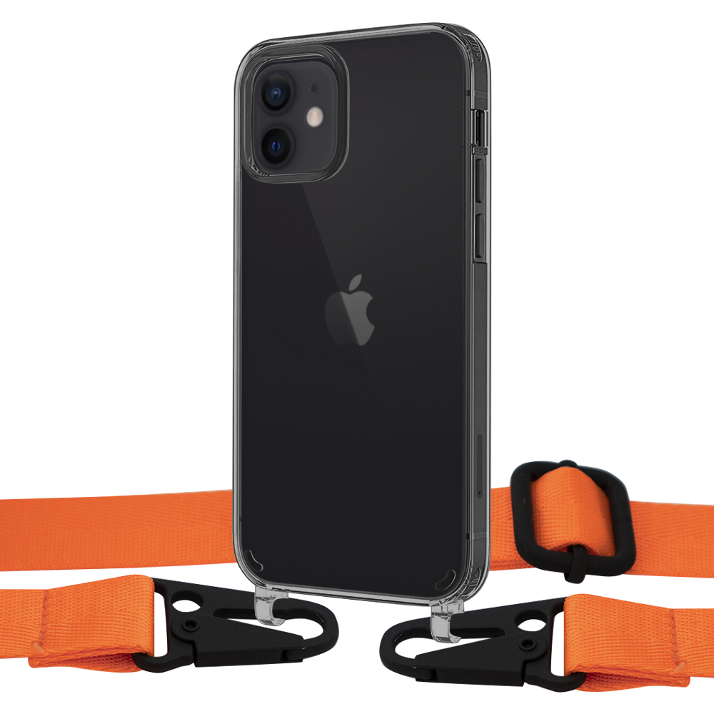 

Чехол Upex Crossbody Protection Case для iPhone 12 | 12 Pro Dark with Harness Orange Flame