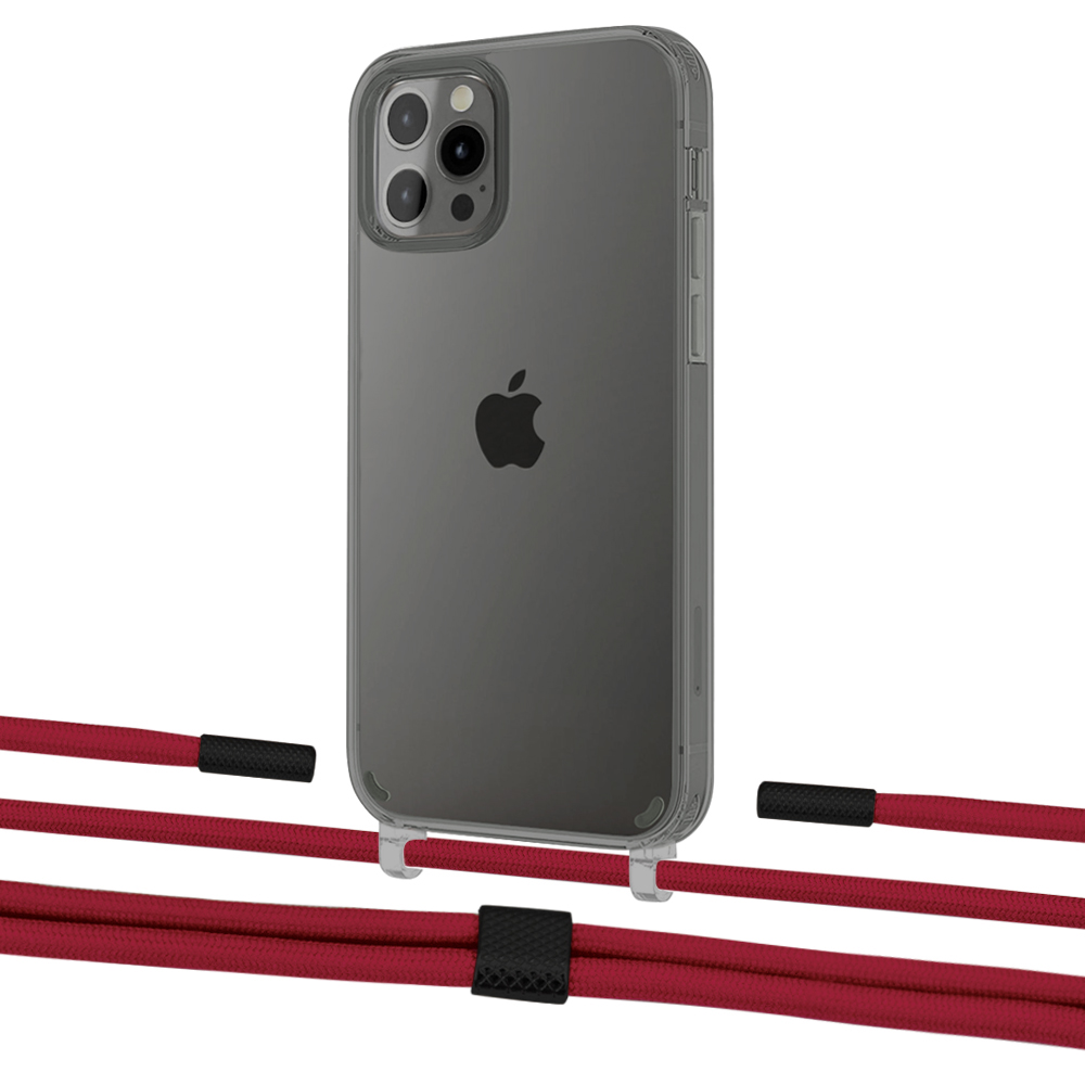 

Чехол Upex Crossbody Protection Case для iPhone 12 Pro Max Dark with Twine Red and Fausset Matte Black