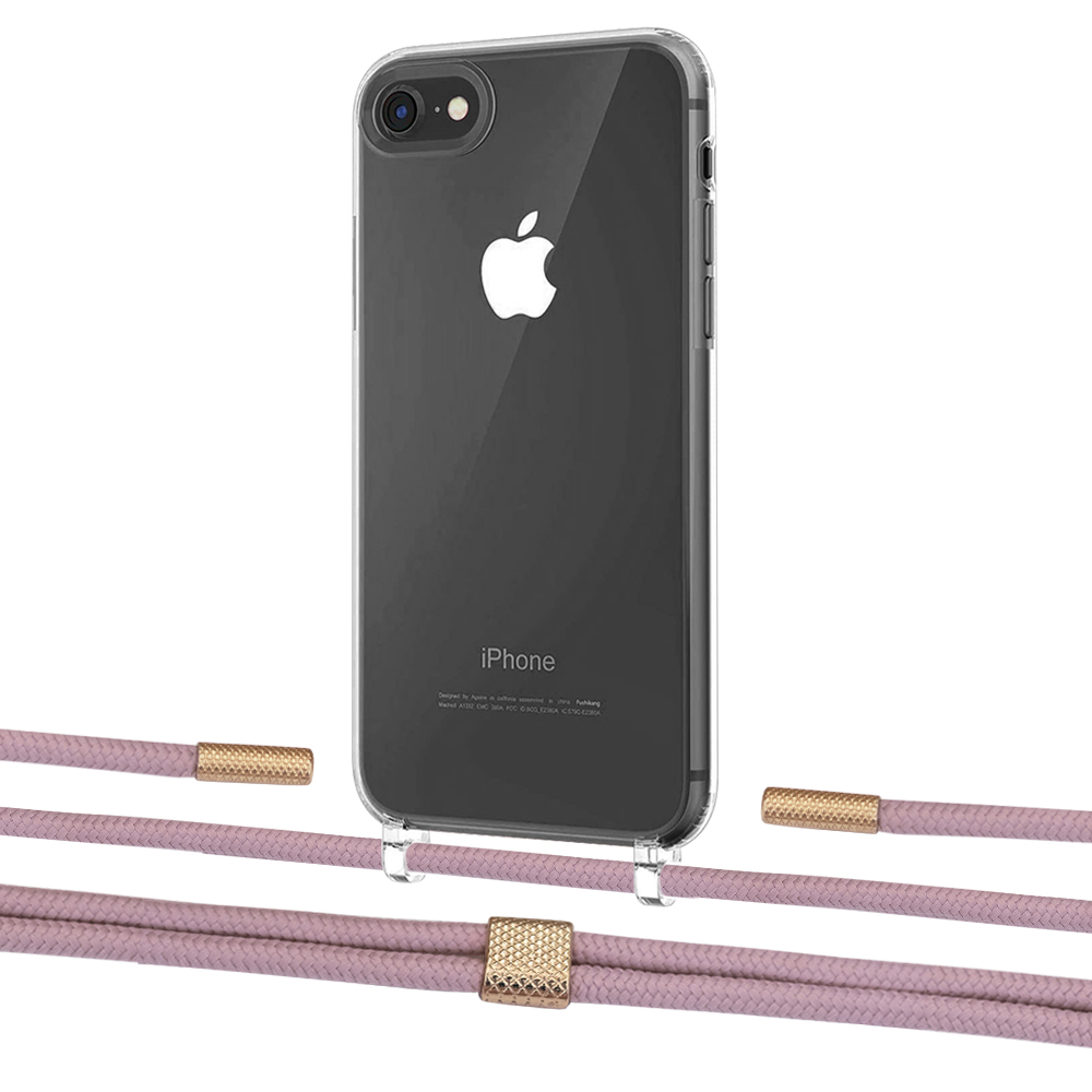 

Чехол Upex Crossbody Protection Case для iPhone SE 2020 | 8 | 7 Crystal with Twine Rose Gold and Fausset Gold