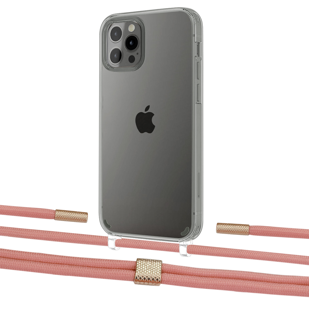 

Чехол Upex Crossbody Protection Case для iPhone 12 Pro Max Crystal with Twine Cantaloupe and Fausset Gold