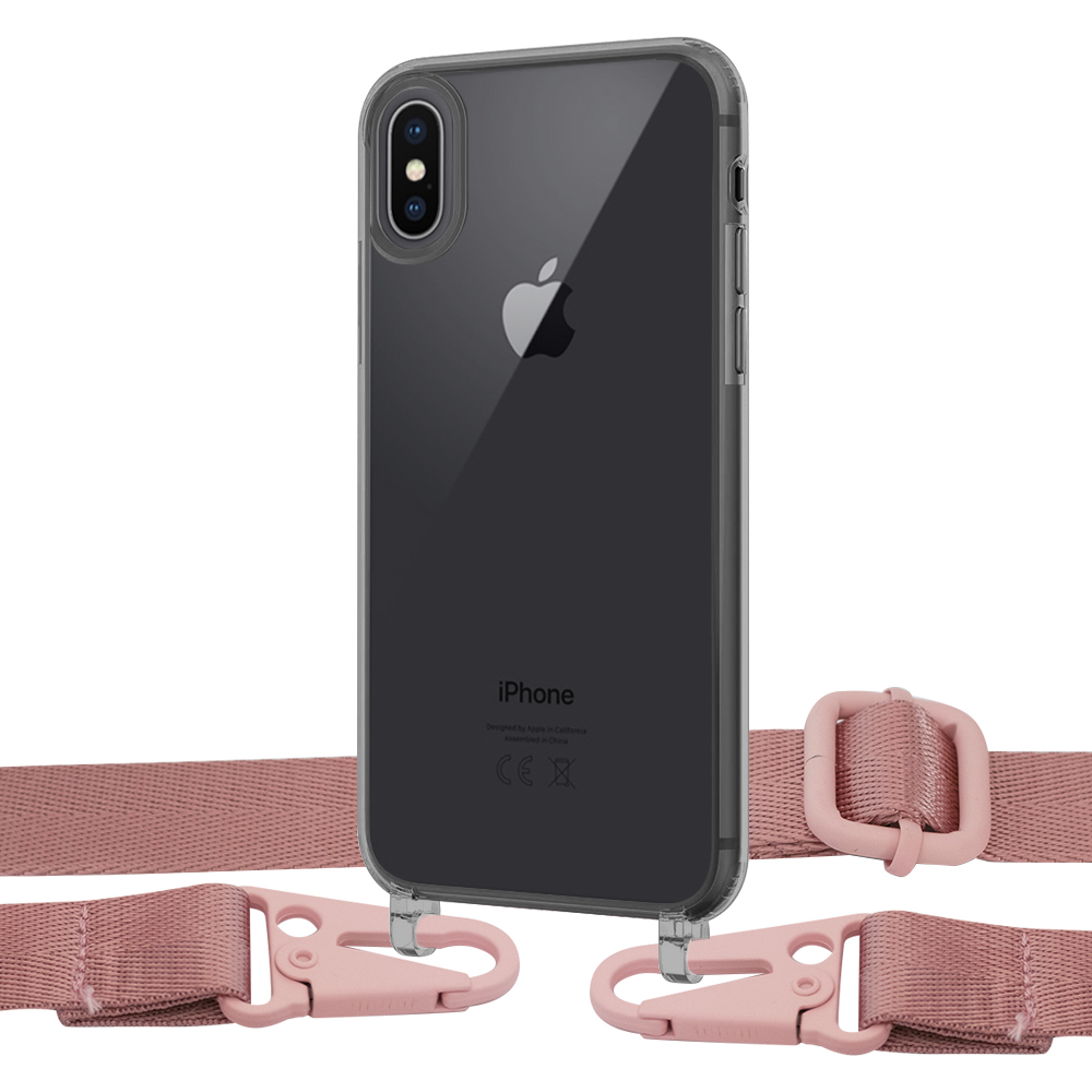 

Чехол Upex Crossbody Protection Case для iPhone XS | X Dark with Harness Rose Gold