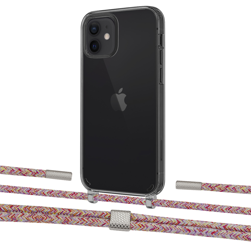 

Чехол Upex Crossbody Protection Case для iPhone 12 | 12 Pro Dark with Twine Mulberry and Fausset Silver