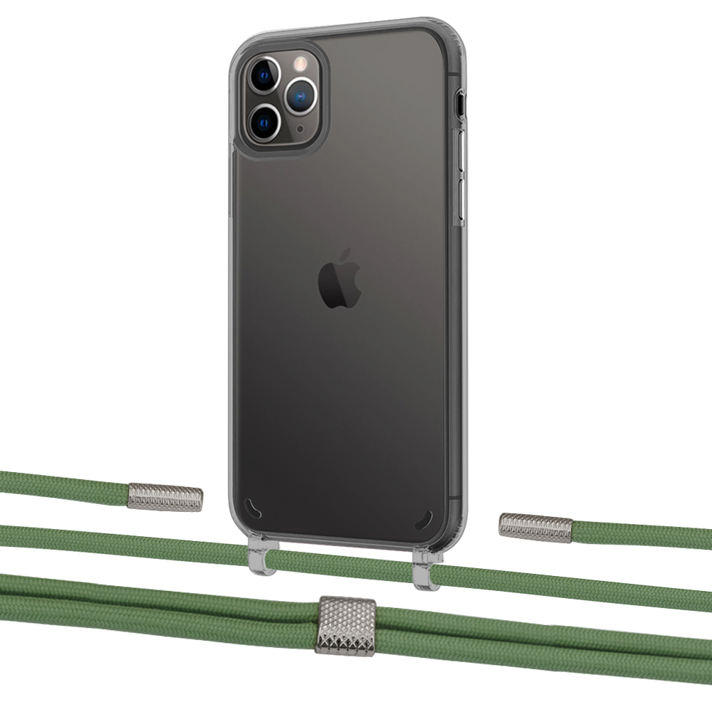 

Чехол Upex Crossbody Protection Case для iPhone 11 Pro Max Dark with Twine Mint and Fausset Silver