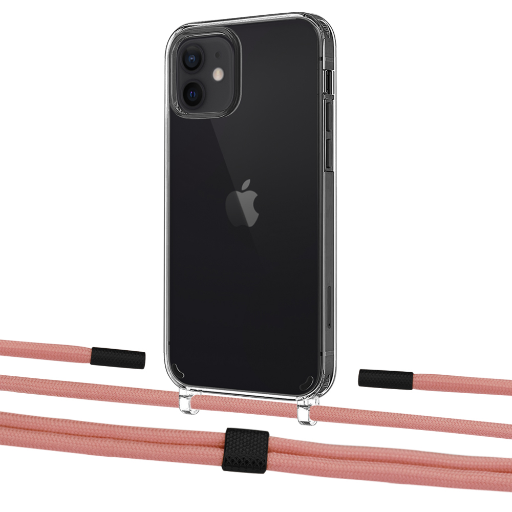 

Чехол Upex Crossbody Protection Case для iPhone 12 mini Crystal with Twine Cantaloupe and Fausset Matte Black