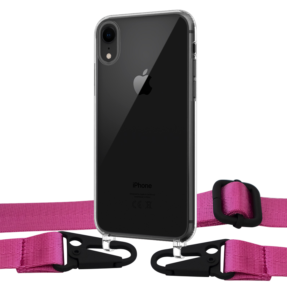 

Чехол Upex Crossbody Protection Case для iPhone XR Crystal with Harness Magenta