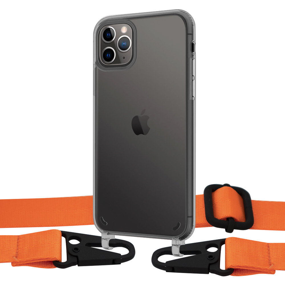 

Чехол Upex Crossbody Protection Case для iPhone 11 Pro Max Dark with Harness Orange Flame