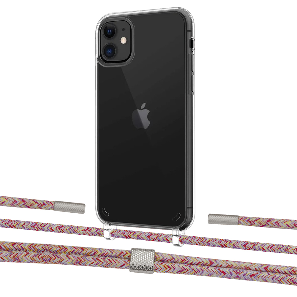 

Чехол Upex Crossbody Protection Case для iPhone 11 Crystal with Twine Mulberry and Fausset Silver