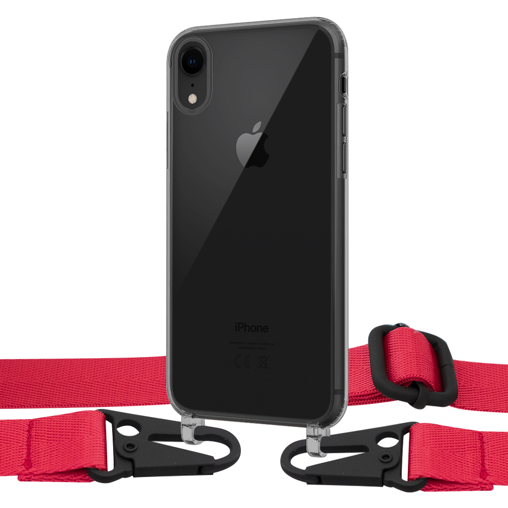 

Чехол Upex Crossbody Protection Case для iPhone XR Dark with Harness Red