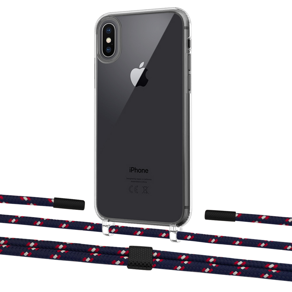 

Чехол Upex Crossbody Protection Case для iPhone XS | X Crystal with Twine Blue Marine and Fausset Matte Black