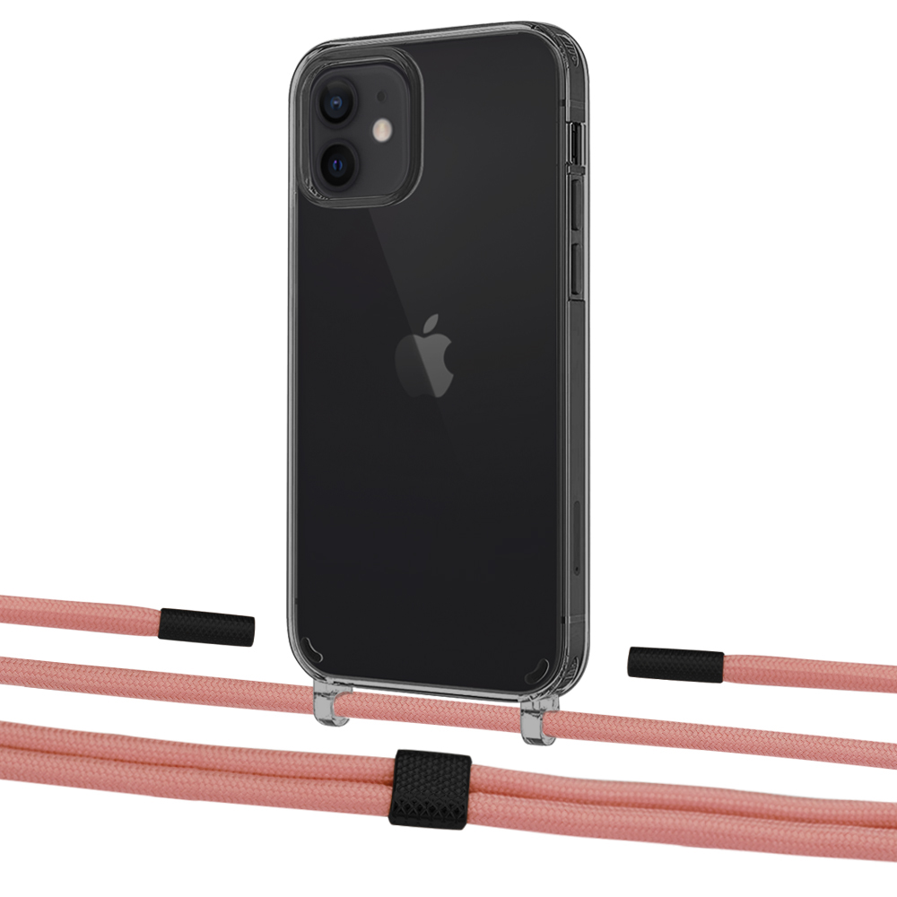 

Чехол Upex Crossbody Protection Case для iPhone 12 mini Dark with Twine Cantaloupe and Fausset Matte Black