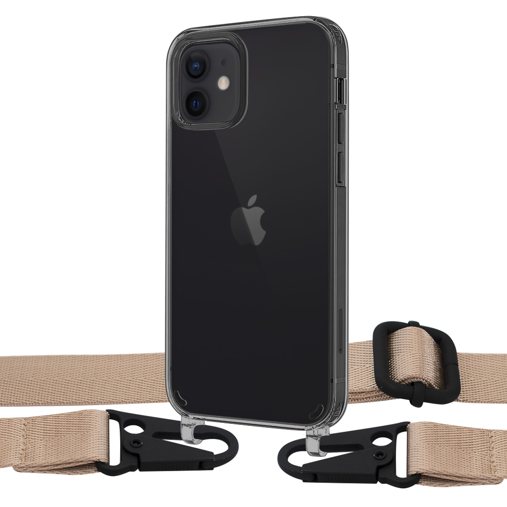 

Чехол Upex Crossbody Protection Case для iPhone 12 mini Dark with Harness Champagne