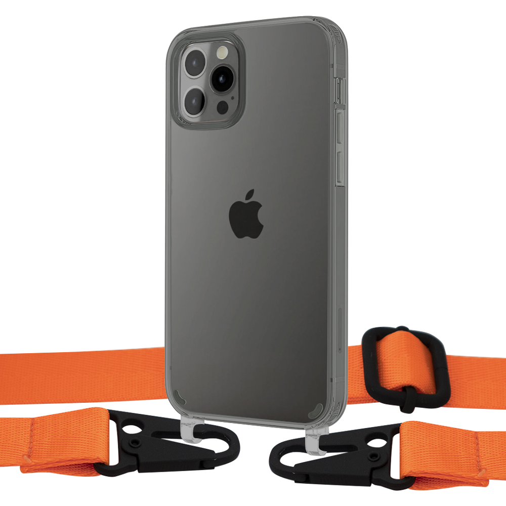 

Чехол Upex Crossbody Protection Case для iPhone 12 Pro Max Dark with Harness Orange Flame