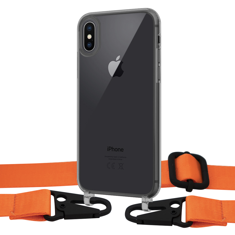 

Чехол Upex Crossbody Protection Case для iPhone XS Max Dark with Harness Orange Flame